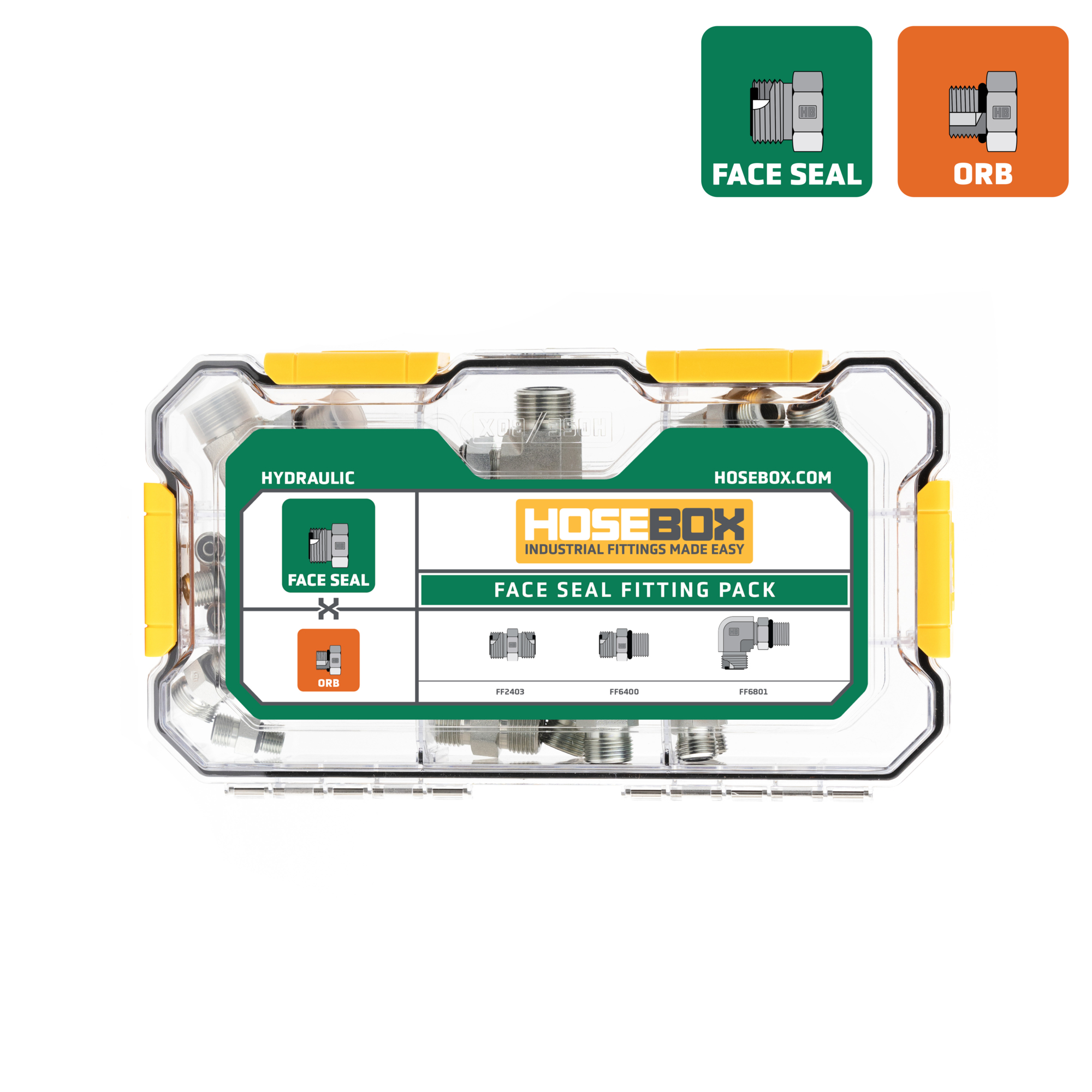 HoseBox ORFS to ORB Fitting Kit, 24-Pc., Model# HBE2002-002